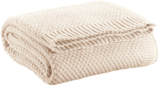 Recycelte Strickdecke Danilo Ivoire 130 X 160