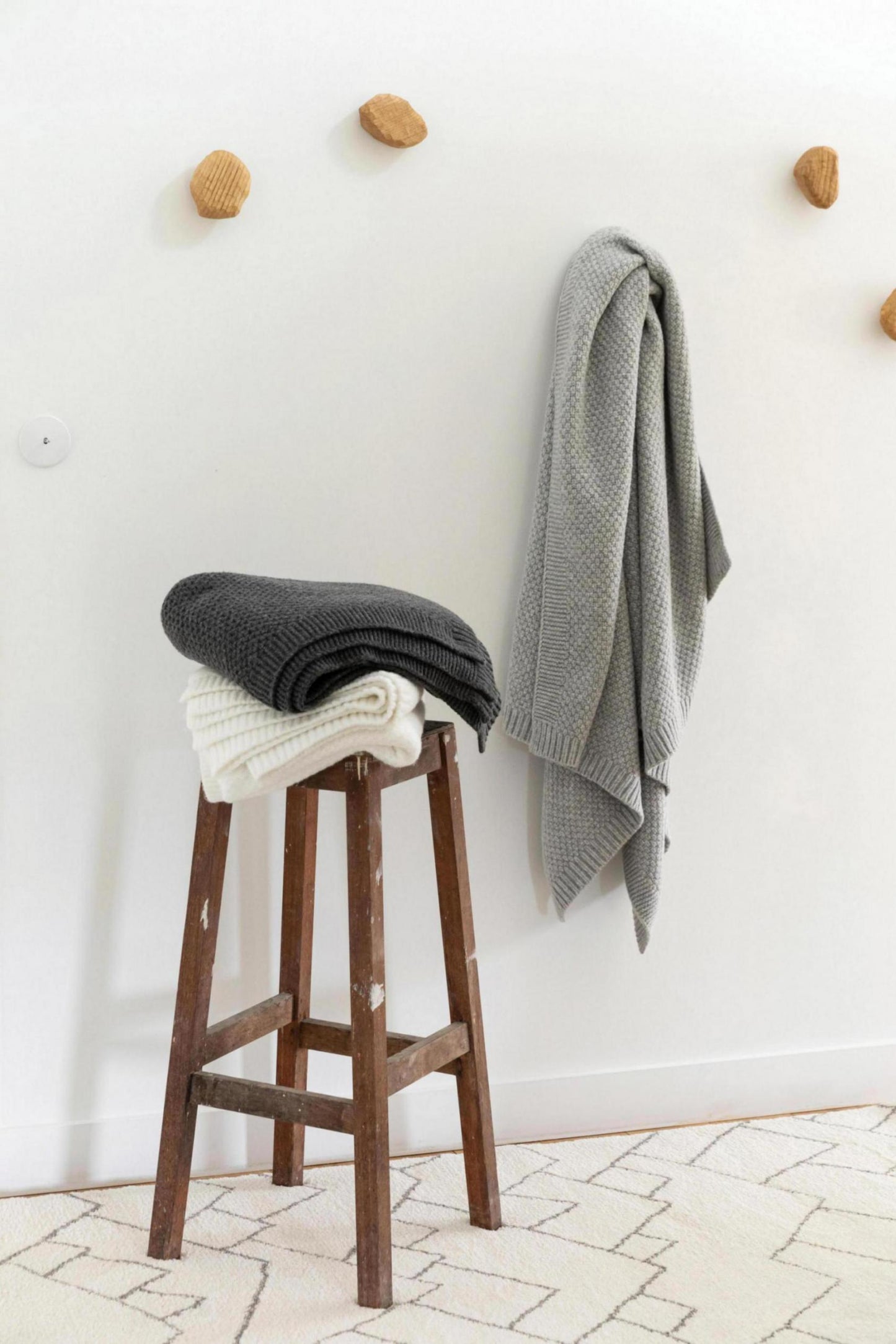 Recycelte Strickdecke Danilo Perle 130 X 160