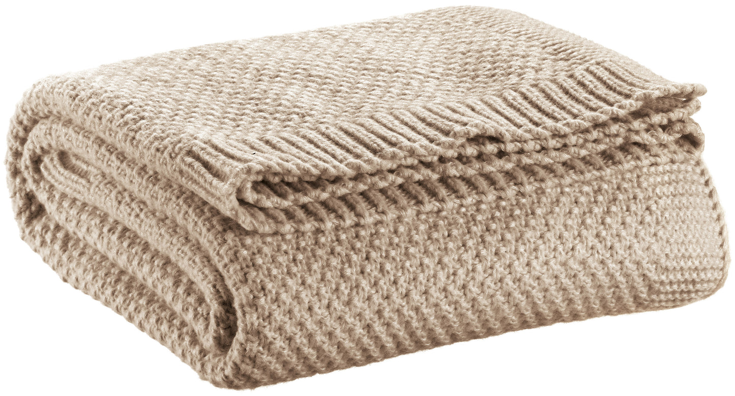 Recycelte Strickdecke Danilo Naturel 130 X 160