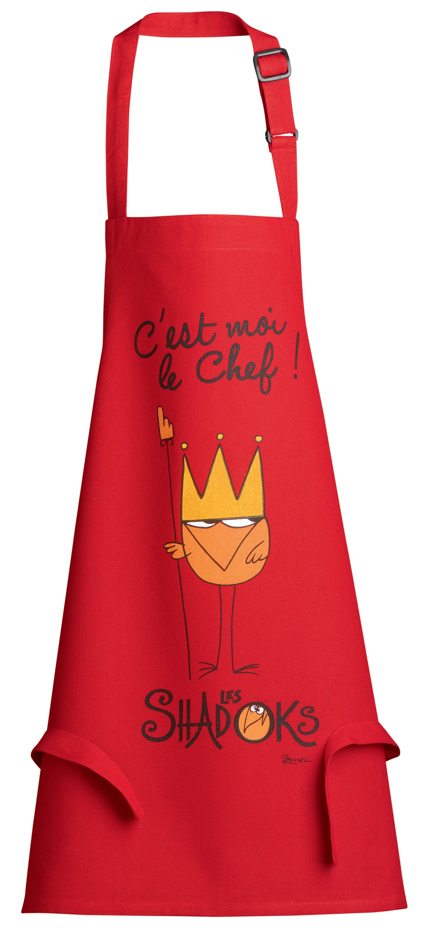 Kinderkuechenschuerze Shadok Roi Chef Rouge 52 X 63