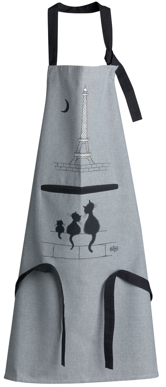 Küchenschürze Dubout Chats Eiffel Gris 72 x 85