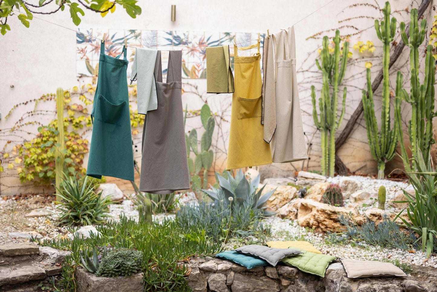 Recyceltes Stuhlkissen Grace Vert jardin 40 X 40 X 3