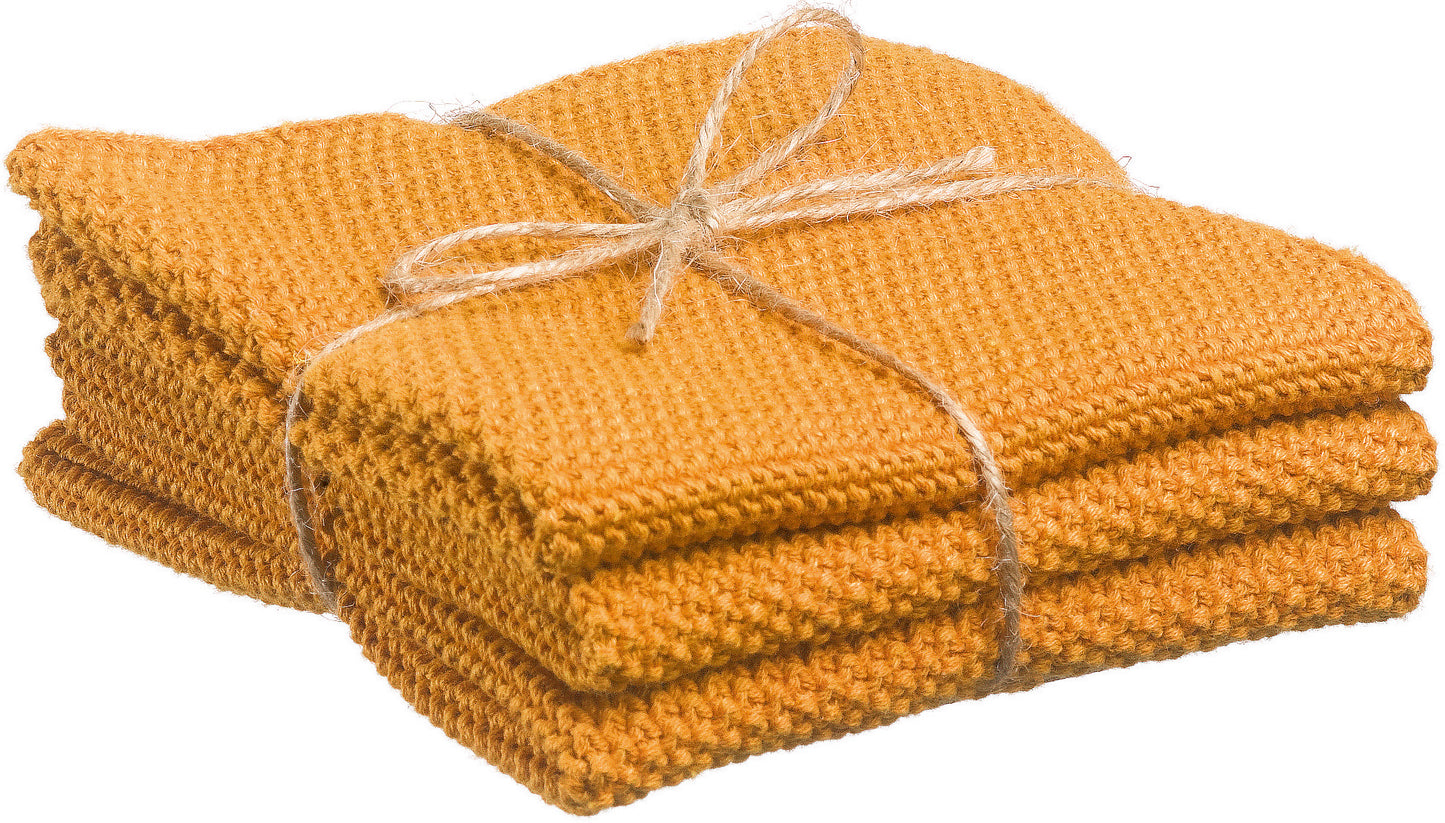 Set aus 3 gestrickten recycelten Handtuechern Izan Tournesol 25 X 25