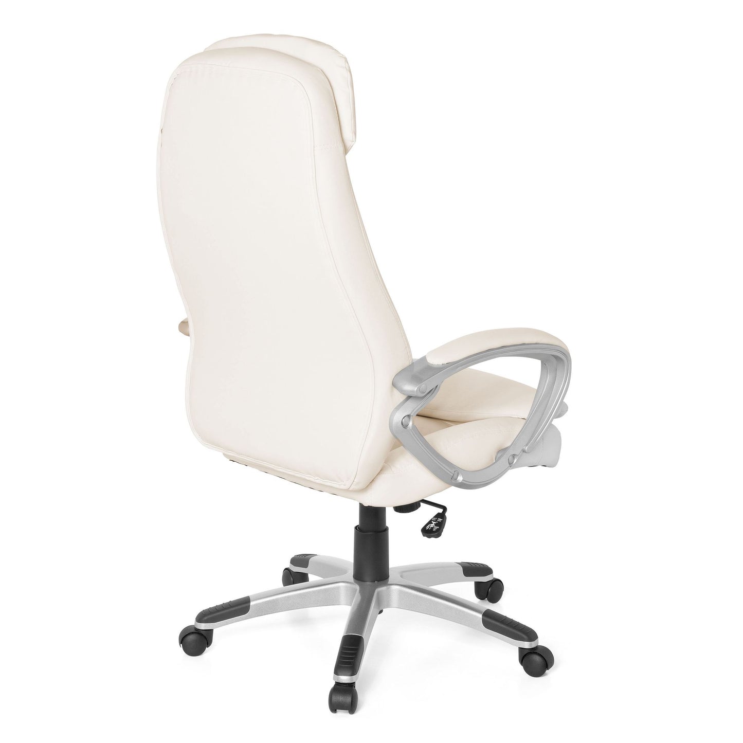 Design Buerostuhl Creme 120kg Schreibtischstuhl Kunstleder Modern Ergonomischer Chefsessel Hoehenverstellbar Drehstuhl mit Wippmechanik Hoch Schreibtisch Stuhl Gepolstert