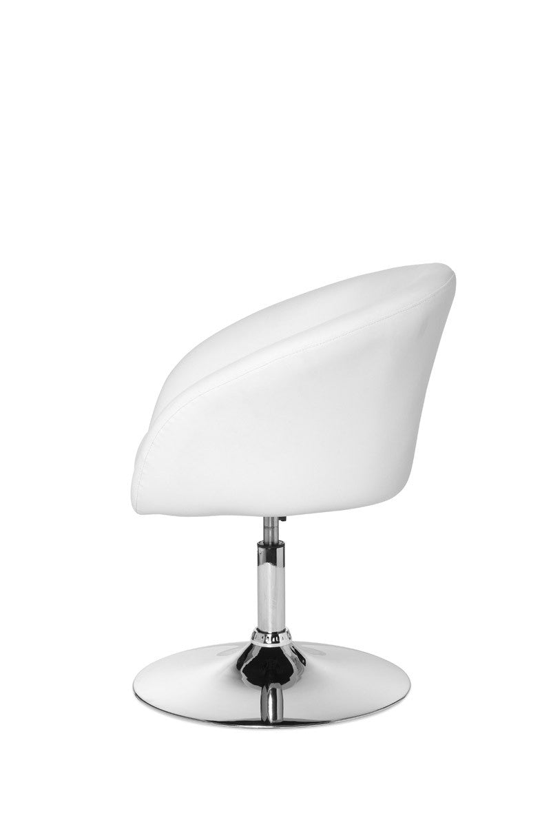 Design Rela mal sessel SPM2.158 Loungesessel Kunstleder Cocktailsessel weiss Sessel Drehbar Esszimmerstuhl 120 kg Clubsessel Leder Optik Drehstuhl Modern Loungesessel Wartezimmerstuhl