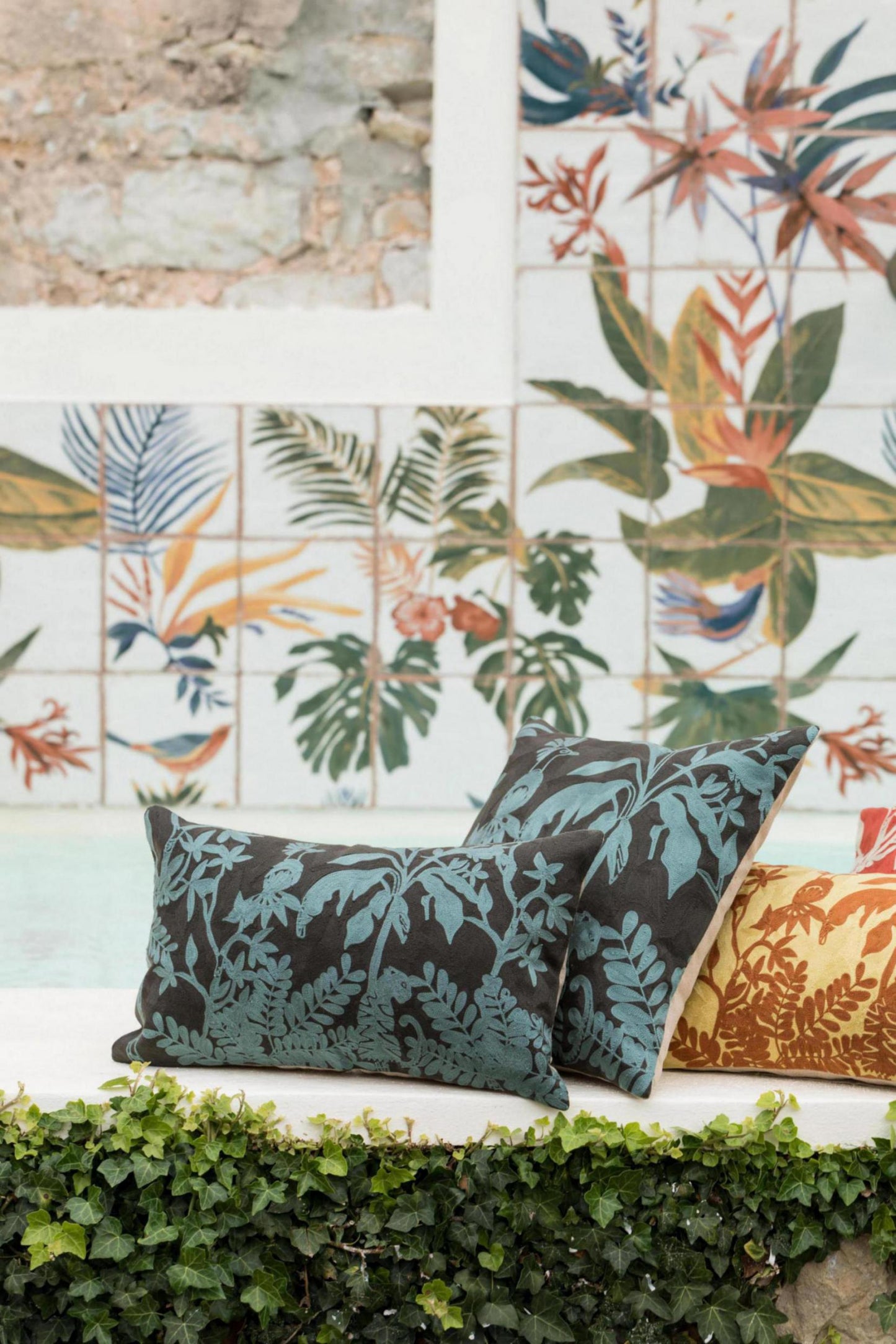 Besticktes Kissen Raki Carbone 30 X 50