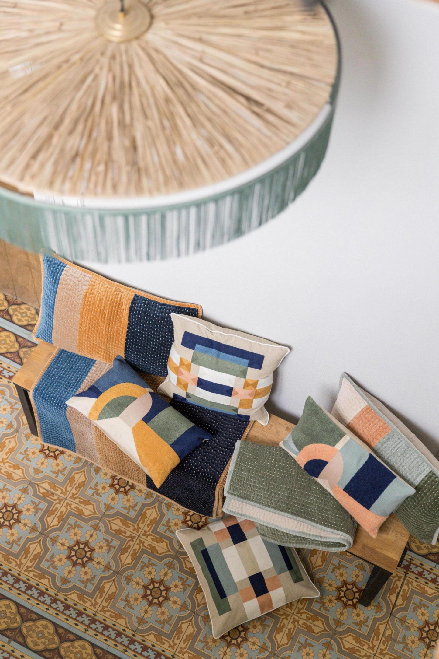 Besticktes Kissen Hivana Cobalt 30 X 50