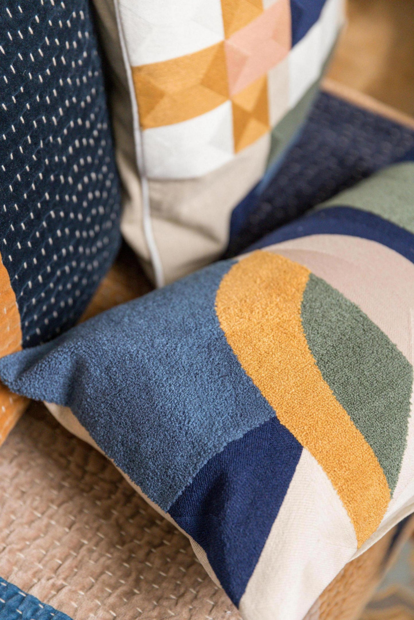 Besticktes Kissen Hivana Cobalt 30 X 50