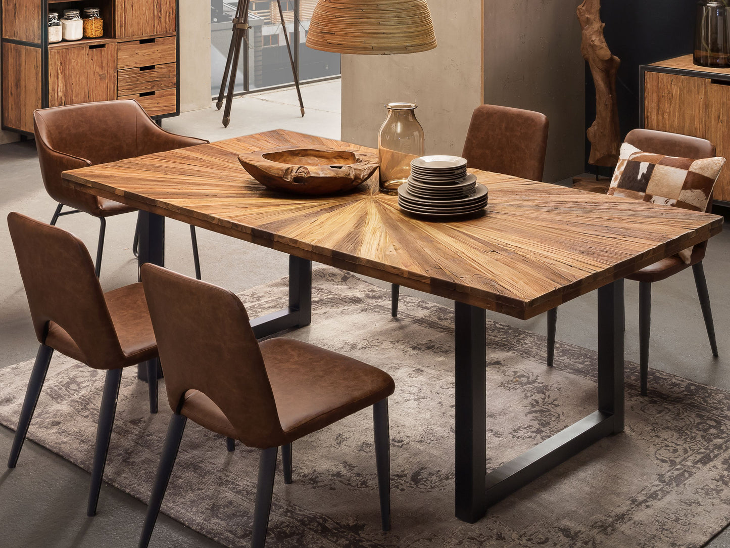Tischplatte 160x90 cm Teak natur Plattenstaerke 50 mm Plattenstaerke 50 mm