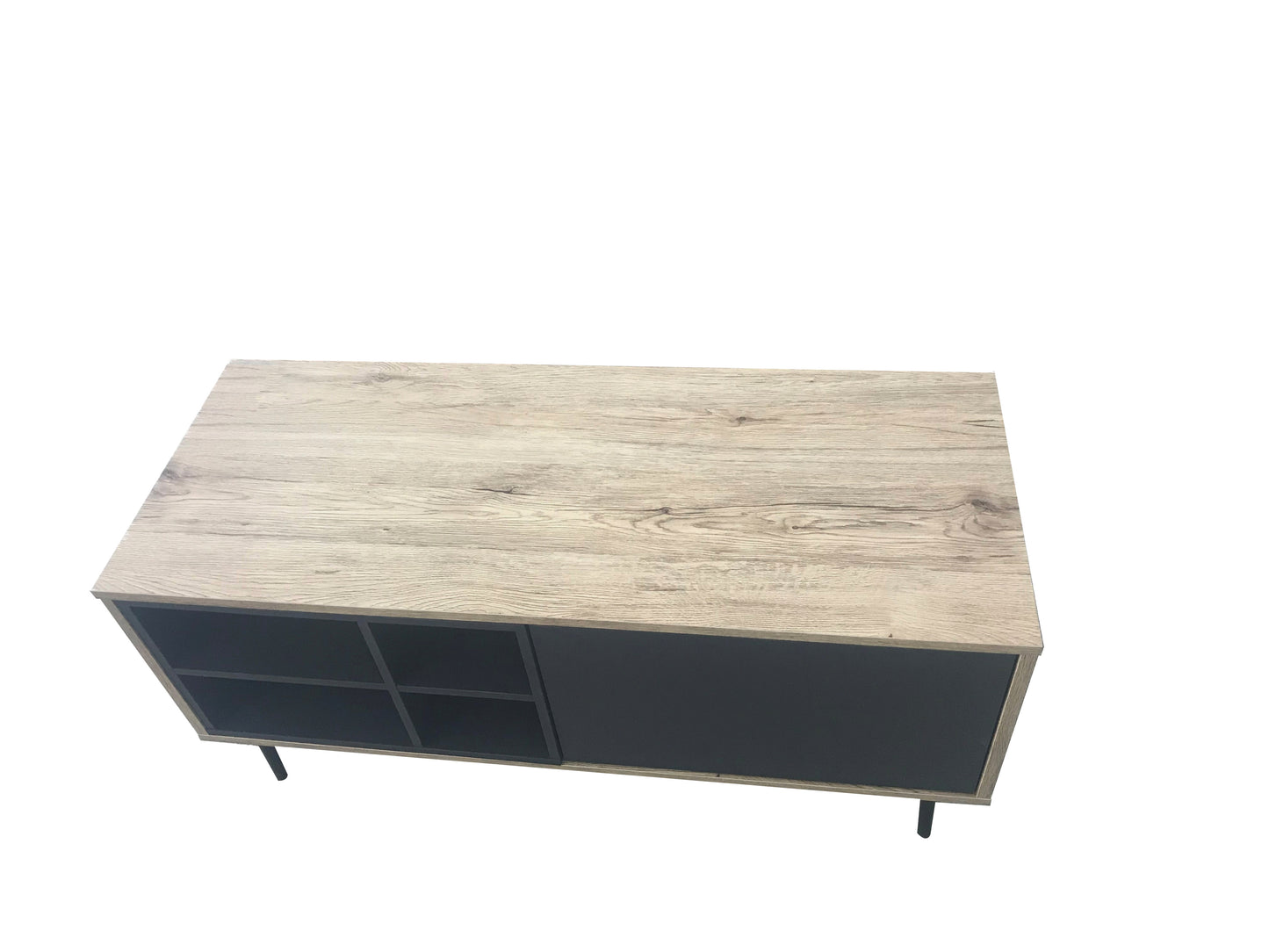 Lowboard   1 Tuer 4 offene Faecher 1 Boden Beinhoehe 135 cm Fachmasse 2 x 265x375x124 cm 2 x 16x37x124 cm hinter der Tuer 475x385x28 cm