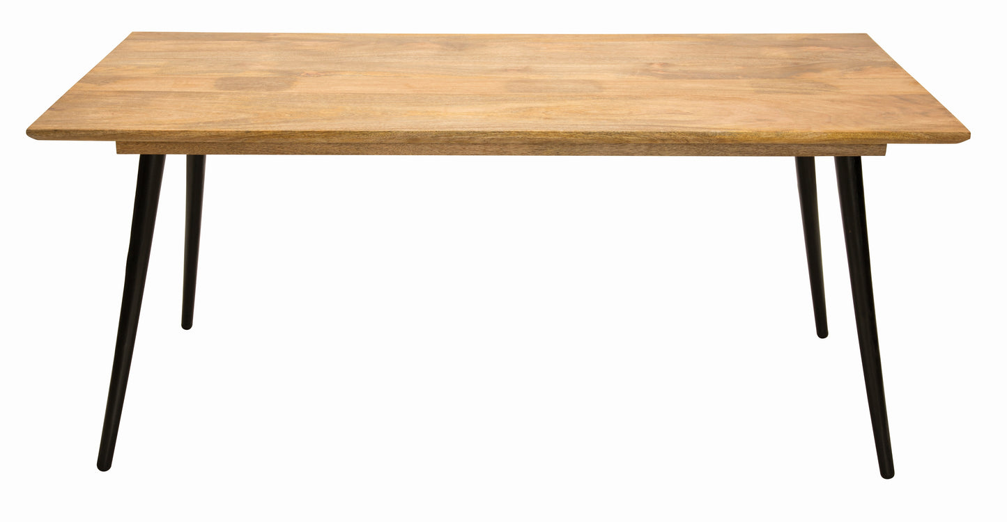 Tom Tailor Tisch 140x80 cm T-Soho Table Small 4 Metallbeine Plattenstaerke 25 mm angeschraegte Kante schweizer Kante Zarge 50 mm Abstand zwischen den Beinen unten lange Seite 114 cm kurze Seite 70 cm