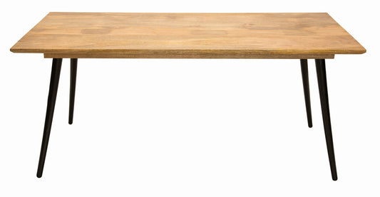 Tom Tailor Tisch 140x80 cm T-Soho Table Small 4 Metallbeine Plattenstaerke 25 mm angeschraegte Kante schweizer Kante Zarge 50 mm Abstand zwischen den Beinen unten lange Seite 114 cm kurze Seite 70 cm