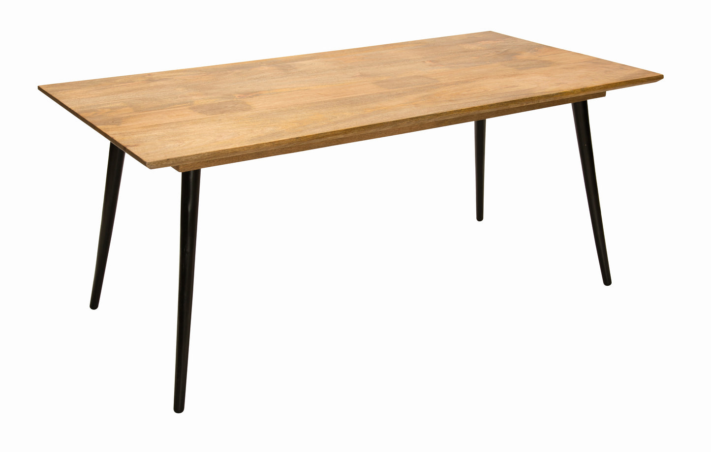 Tom Tailor Tisch 140x80 cm T-Soho Table Small 4 Metallbeine Plattenstaerke 25 mm angeschraegte Kante schweizer Kante Zarge 50 mm Abstand zwischen den Beinen unten lange Seite 114 cm kurze Seite 70 cm