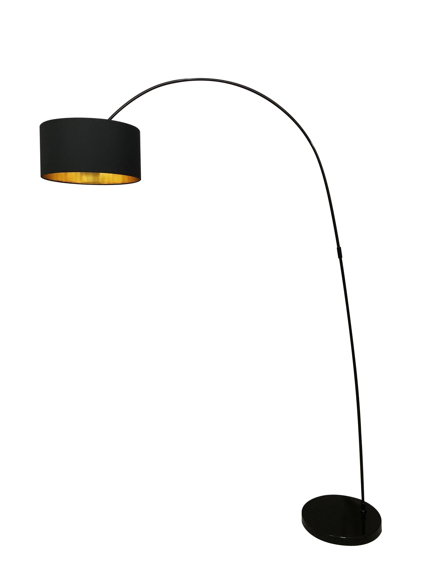 Bogenlampe mit Stoffschirm schwarz