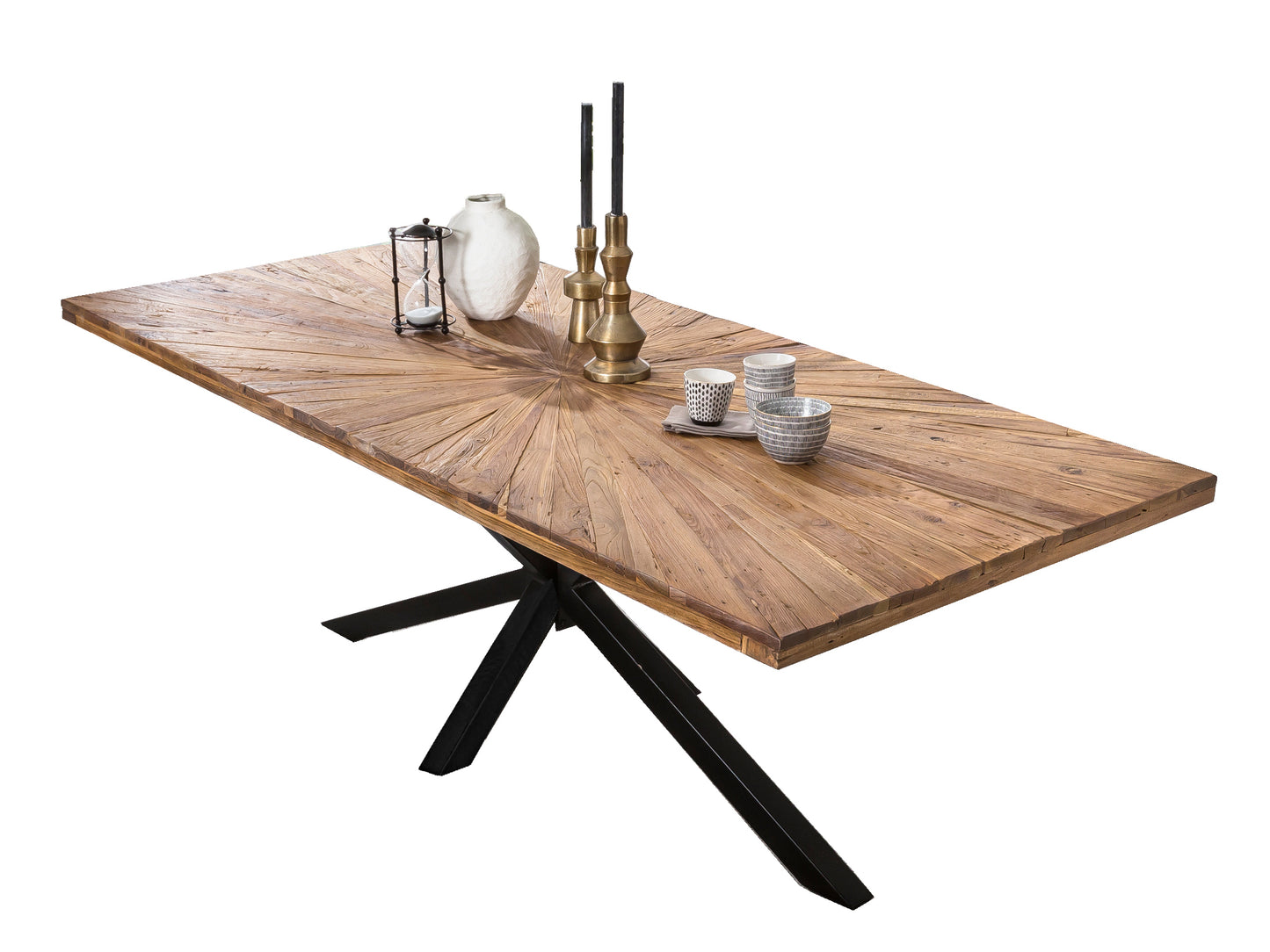 Tischplatte 180x100 cm Teak natur Plattenstaerke 50 mm Plattenstaerke 50 mm