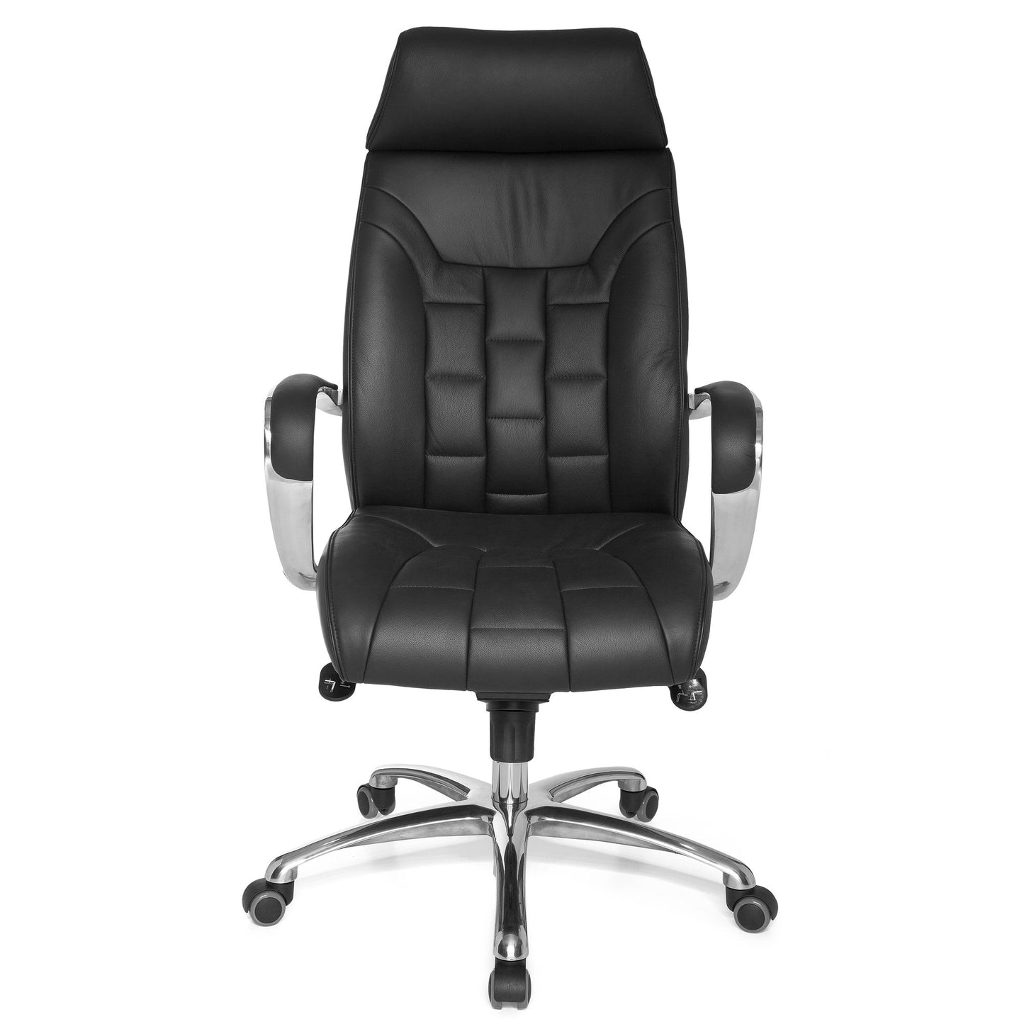 Buerostuhl Echtleder schwarz bis 120kg Schreibtischstuhl Wippfunktion Chefsessel Armlehnen Drehstuhl  mal   mal L
