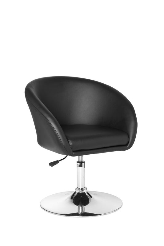 Design Rela mal sessel SPM2.157 Loungesessel Kunstleder Cocktailsessel schwarz Sessel Drehbar Esszimmerstuhl 120 kg Clubsessel Leder Optik Drehstuhl Modern Loungesessel Wartezimmerstuhl