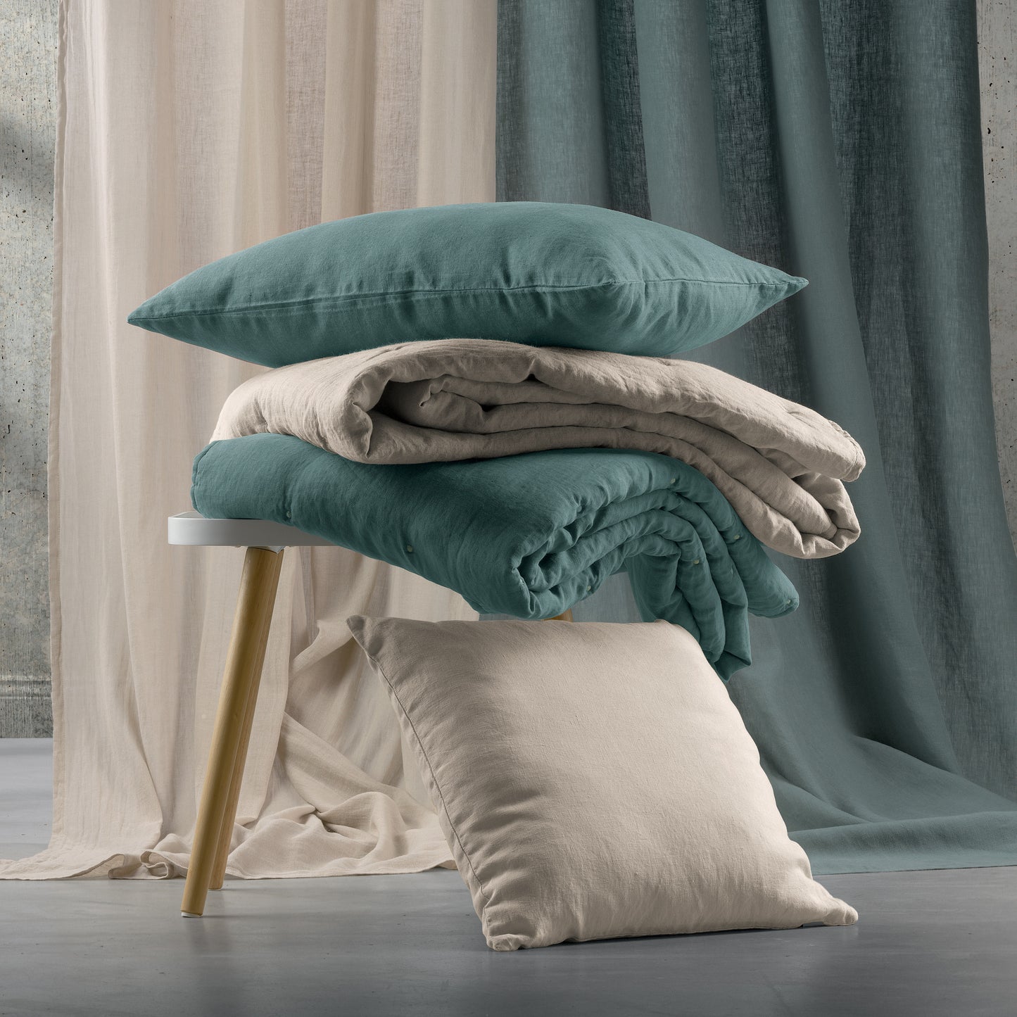 Einfarbiges Kissen Zeff Vert de gris 30 X 50
