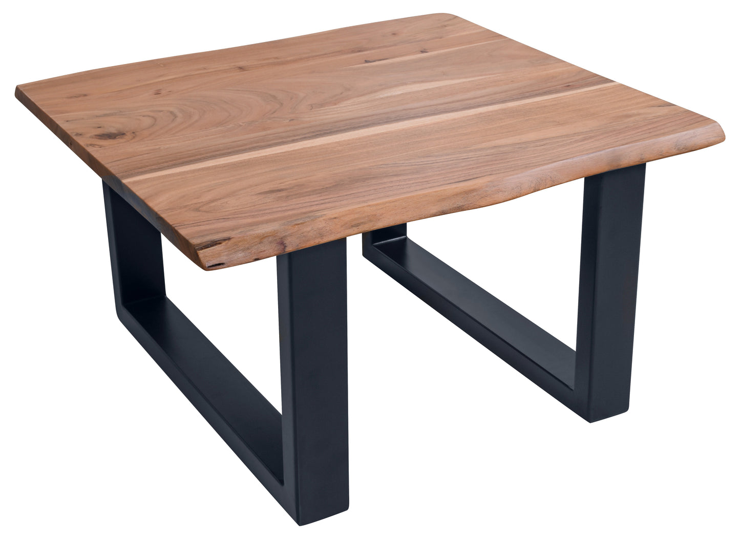 Couchtisch 80x80 cm   mit Baumkante wie gewachsen Plattenstaerke 26 mm Gestellmasse 8x4 cm