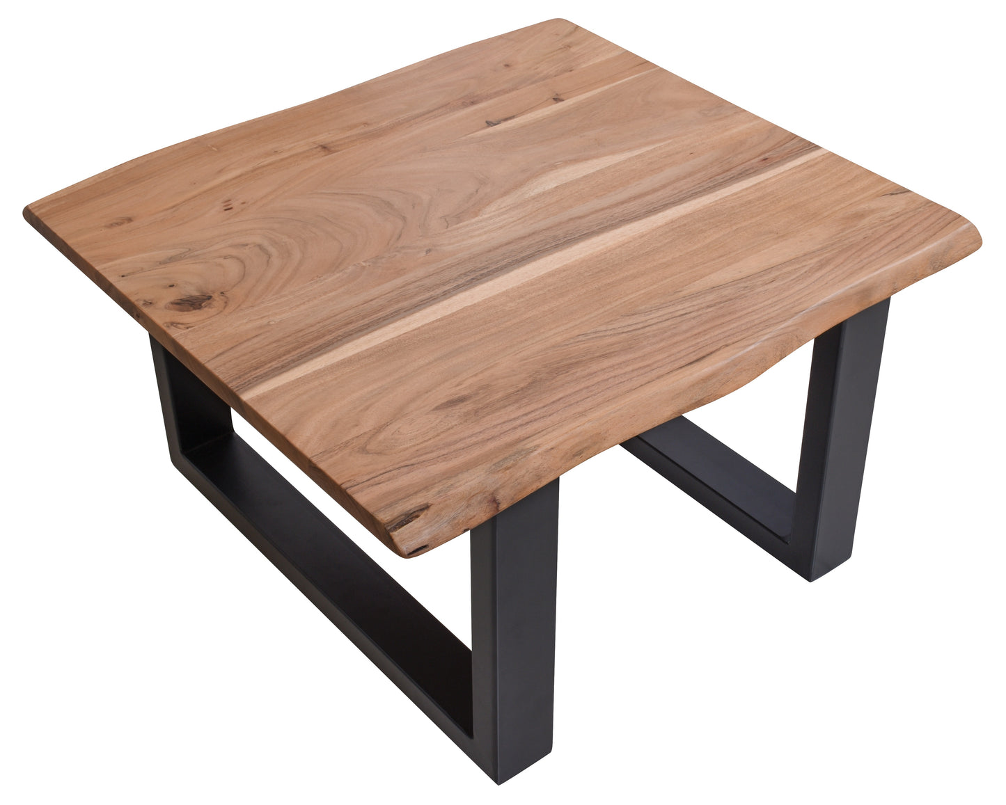 Couchtisch 80x80 cm   mit Baumkante wie gewachsen Plattenstaerke 26 mm Gestellmasse 8x4 cm