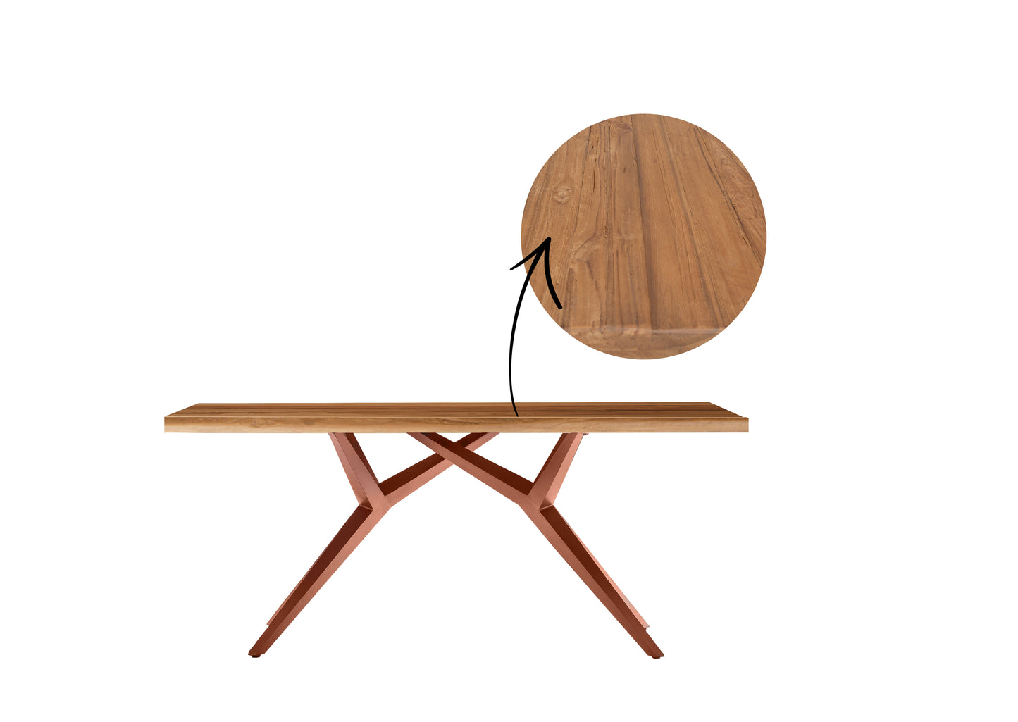 Tischplatte 200x100 cm recyceltes Teak Plattenstaerke 50 mm Plattenstaerke 20 mm aufgedoppelt auf 50 mm