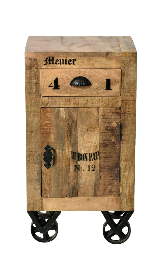 Kommode 1 Tuer 1 Schublade auf Rollen kein Einlegeboden Schubladeninnenmass 27x255x9 cm hinter der Tuer 38x34x39 cm
