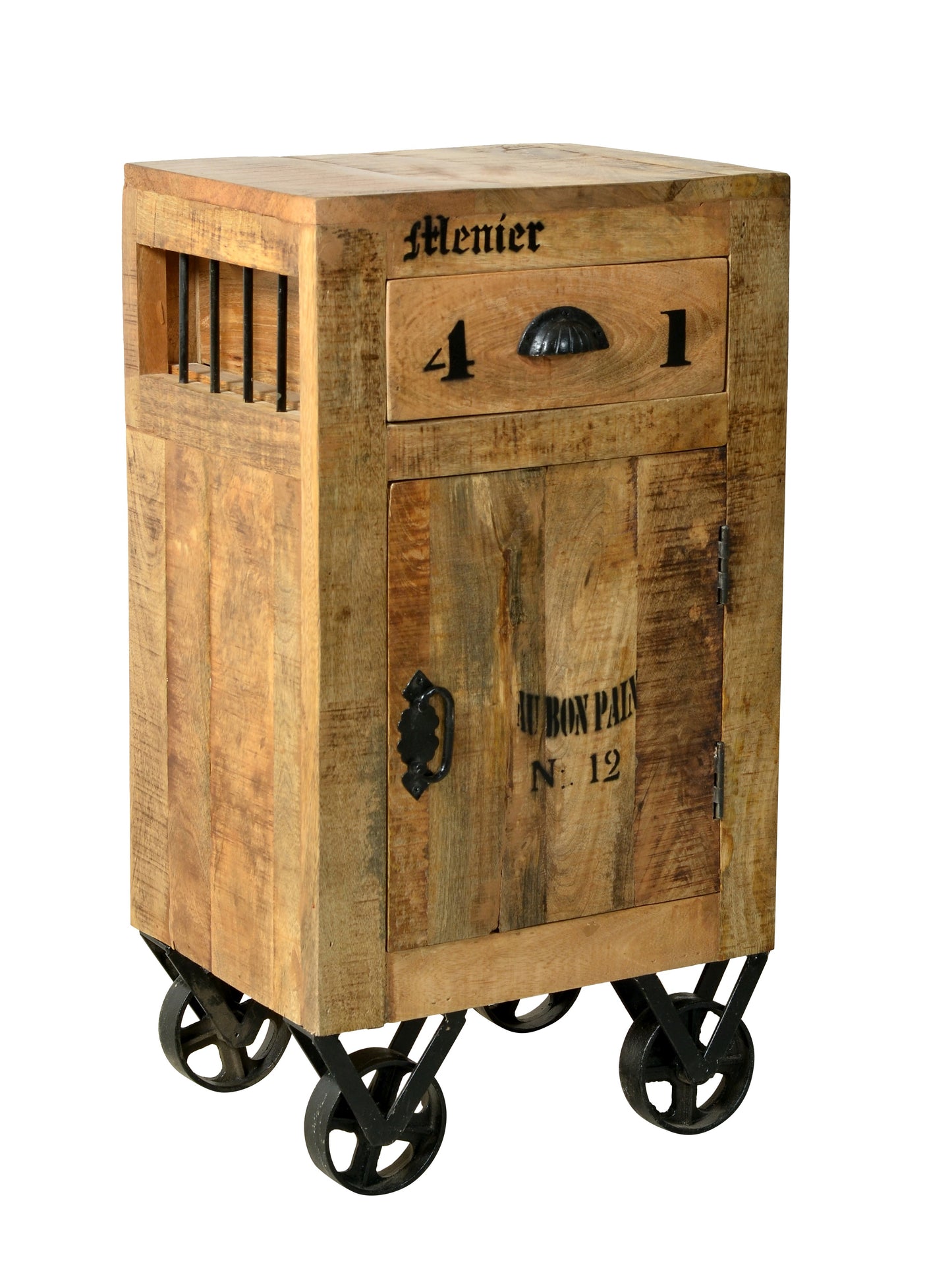 Kommode 1 Tuer 1 Schublade auf Rollen kein Einlegeboden Schubladeninnenmass 27x255x9 cm hinter der Tuer 38x34x39 cm