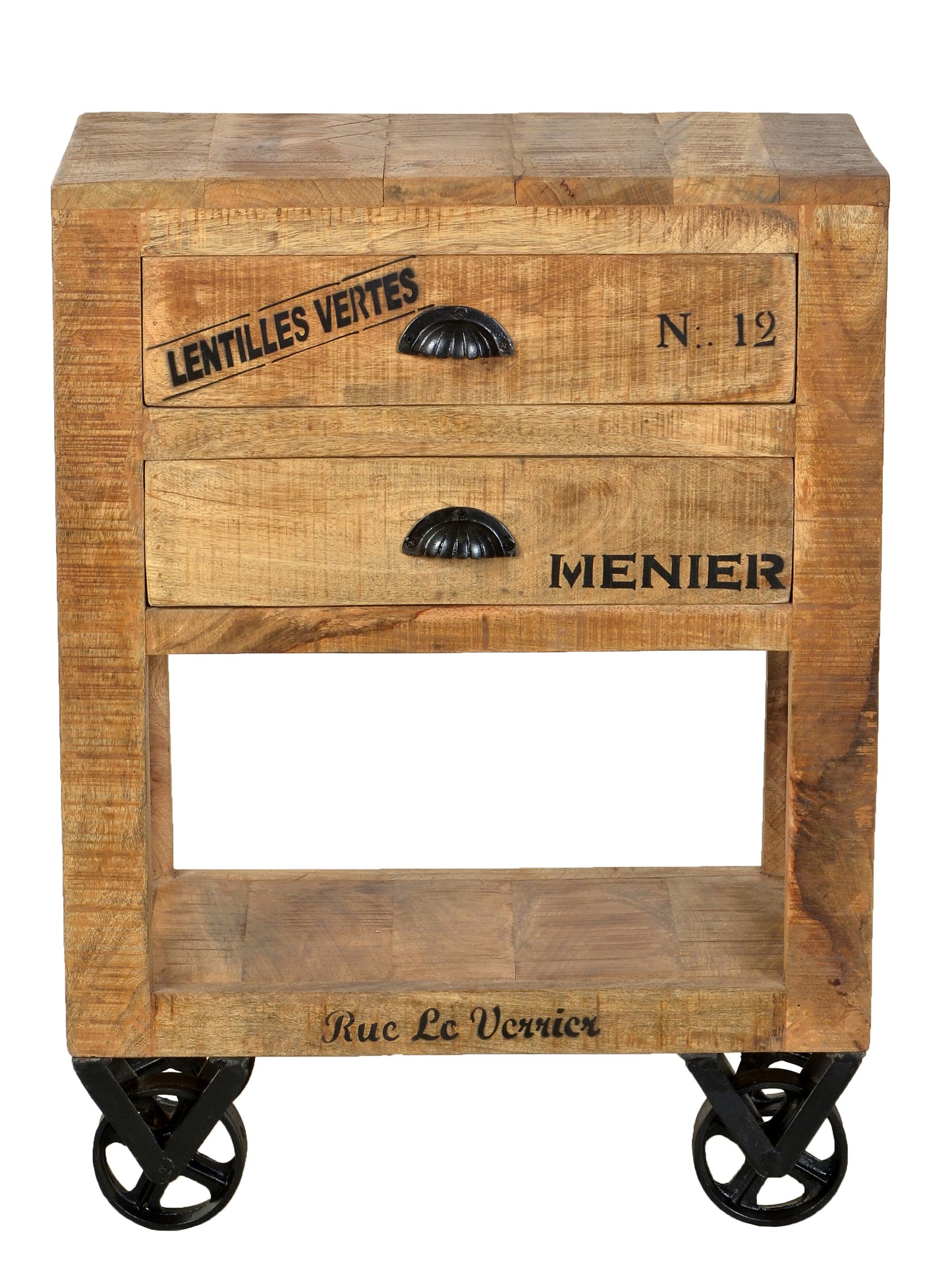Kommode auf Rollen 2 Schubladen Schubladeninnenmass  ca  B445xT21xH85 cm Masse offenes Fach  ca  B48xT30xH25 cm