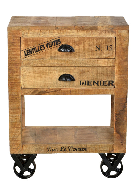 Kommode auf Rollen 2 Schubladen Schubladeninnenmass  ca  B445xT21xH85 cm Masse offenes Fach  ca  B48xT30xH25 cm