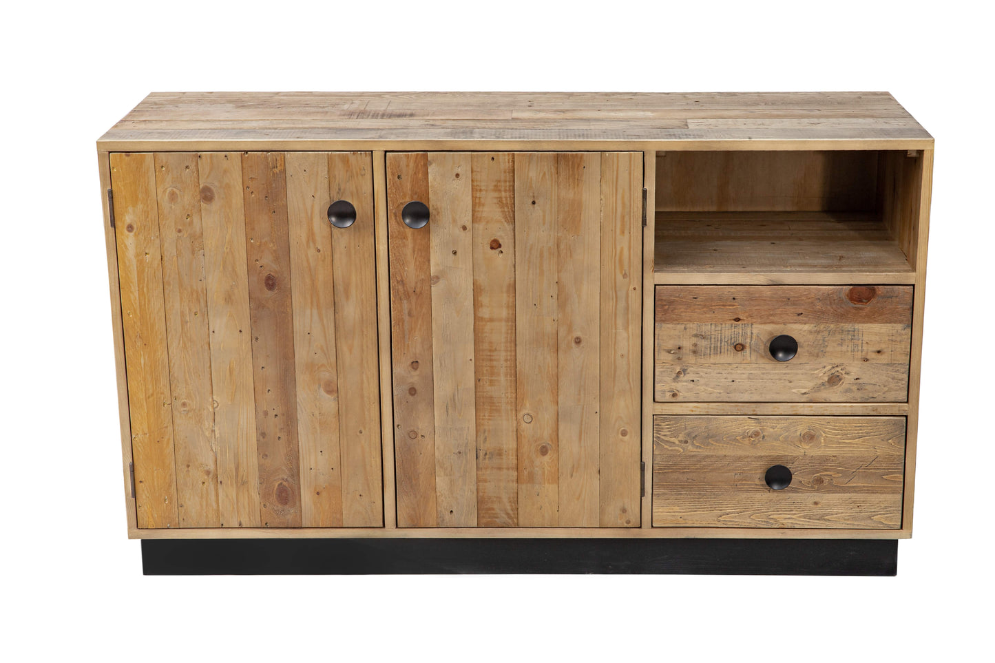 Sideboard   2 Tueren 2 Schubladen 1 offenes Fach aus recyceltem Pinienholz