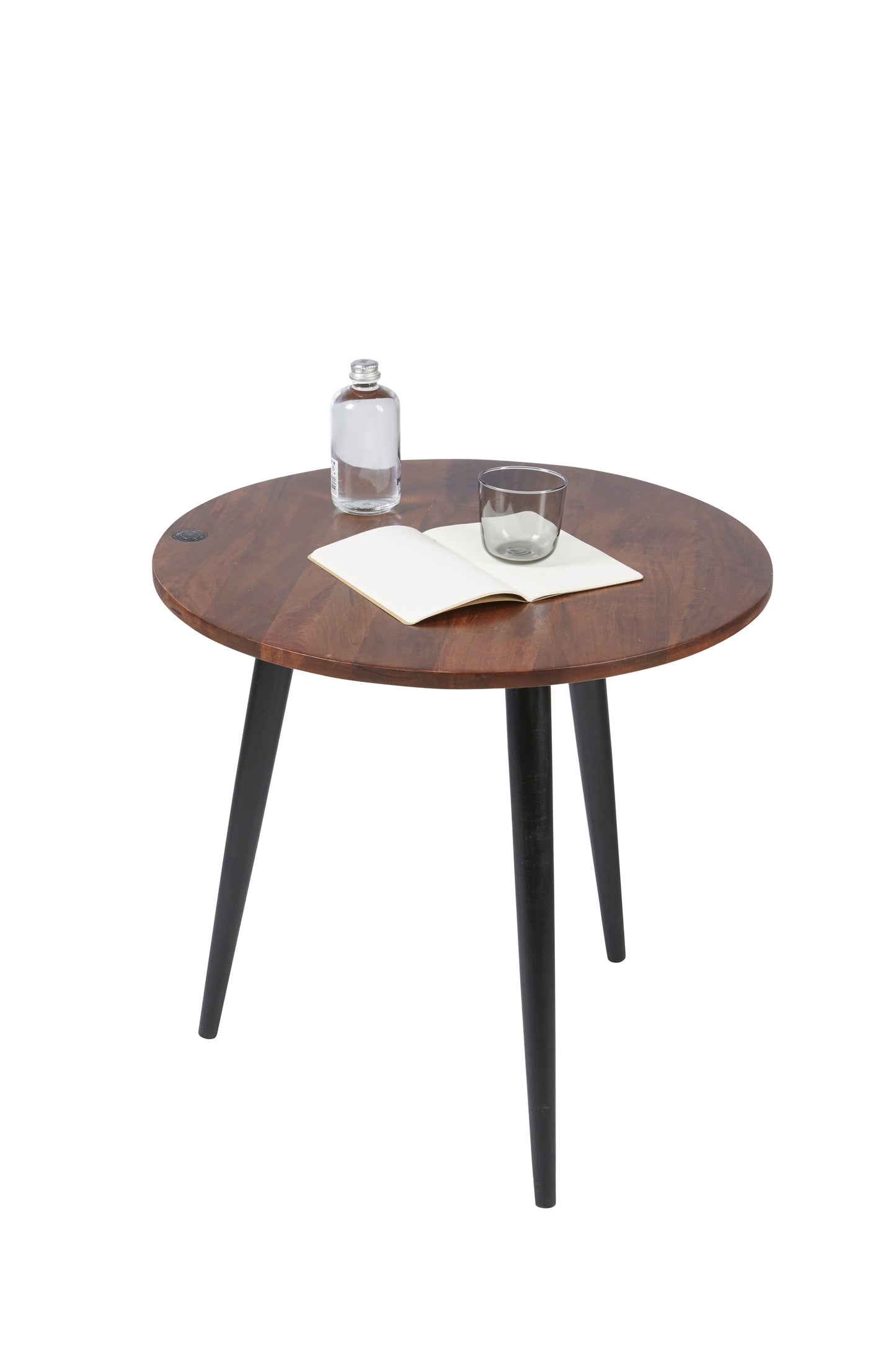 Tom Tailor Beistelltisch T-Wood Table Medium Plattenstaerke 25 mm angeschraegte Kante schweizer Kante eingelassener grosser TOM TAILOR Metallknopf