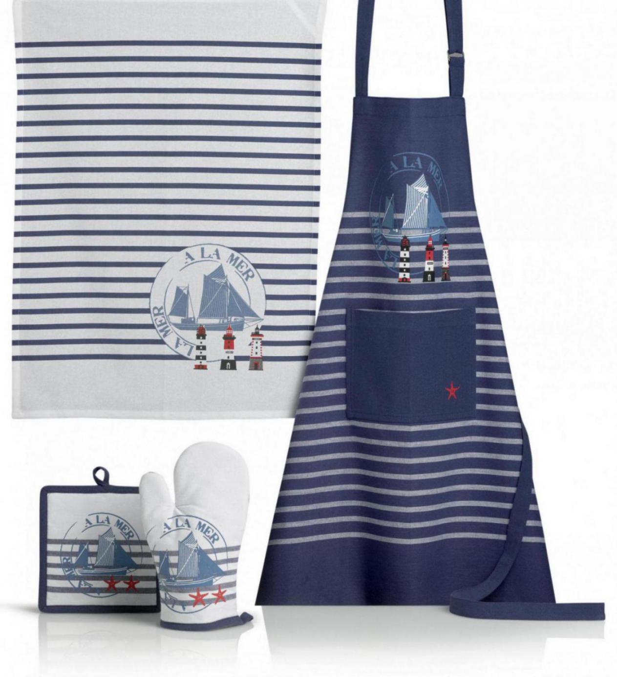 Kuechenhandschuh Tourtan Mer Bleu 18 X 28