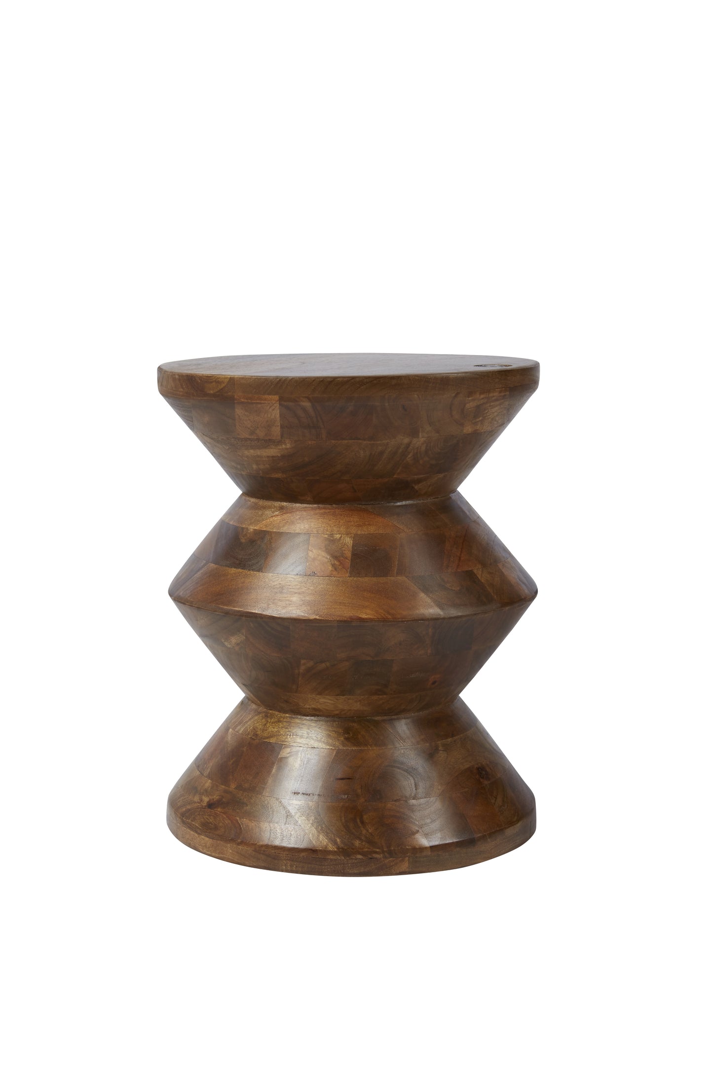 Tom Tailor Hocker   T-Wooden Stool High gezackte Form eingelassener grosser TOM TAILOR Metallknopf