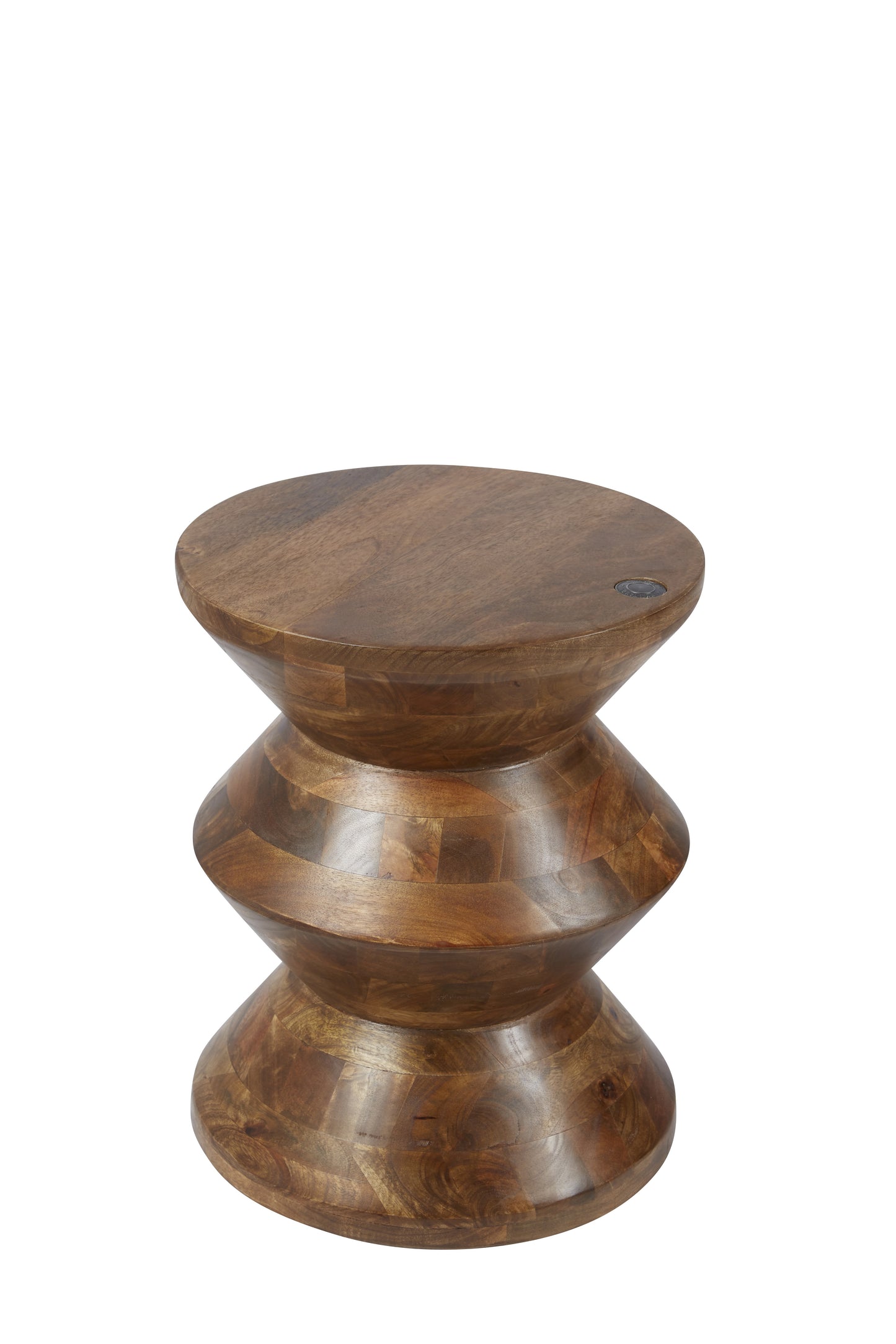 Tom Tailor Hocker   T-Wooden Stool High gezackte Form eingelassener grosser TOM TAILOR Metallknopf