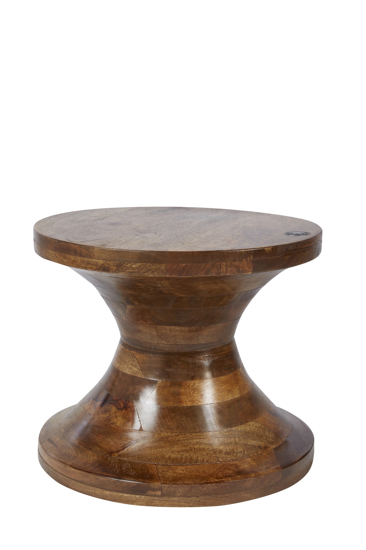 Tom Tailor Hocker   T-Wooden Stool Low konkave Form eingelassener grosser TOM TAILOR Metallknopf