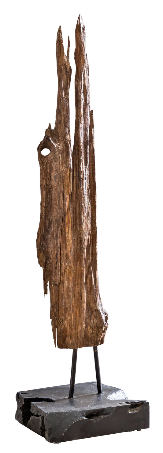Treibholzskulptur 100 cm hoch Bodenplatte 30x30x10 cm