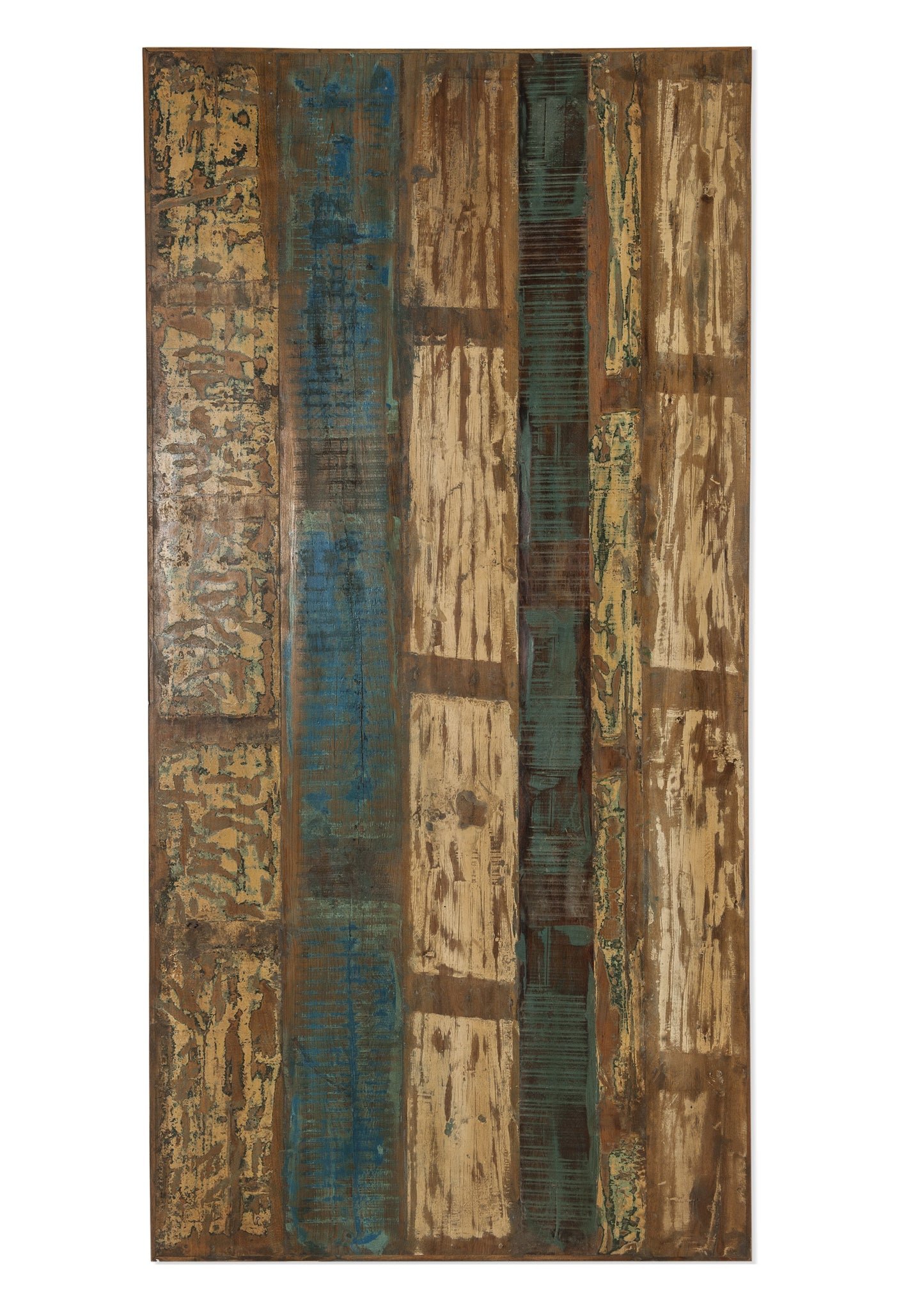 Tischplatte 120x65 cm rechteckig buntes Altholz