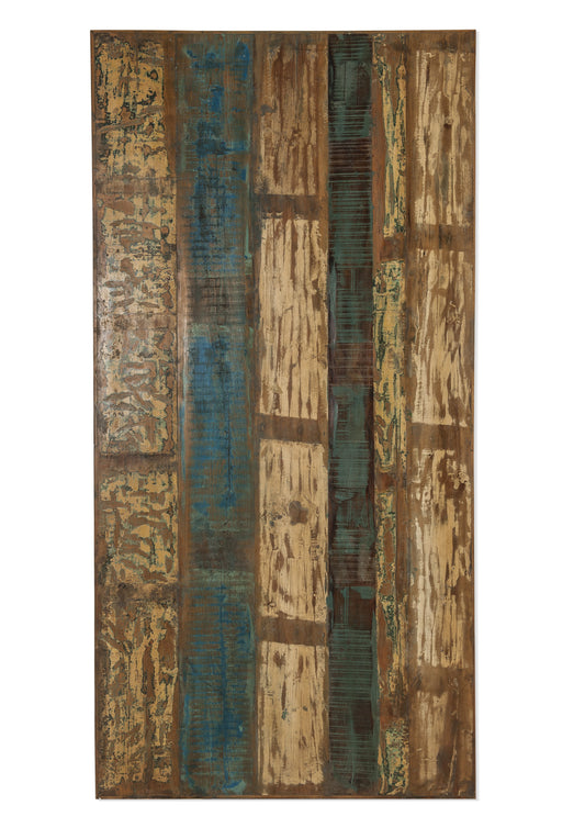 Tischplatte 120x65 cm rechteckig buntes Altholz