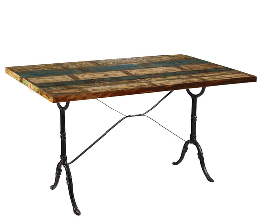 Tisch 120x65 cm rechteckig im Bistro-Stil Plattenstaerke 30 mm