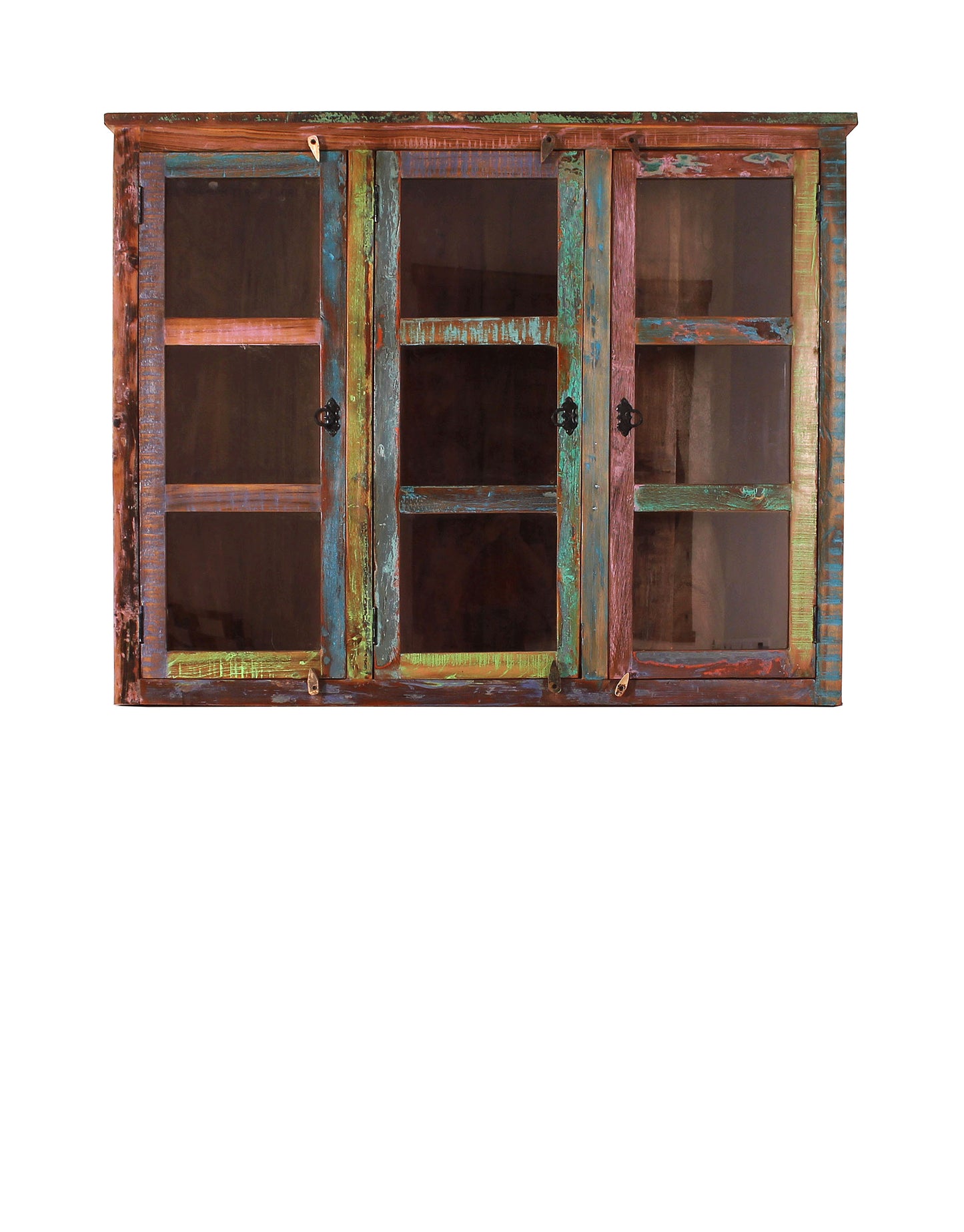 Schrankaufsatz 3 Tueren mit Glaseinsatz passend fuer Sideboard 09103-98
