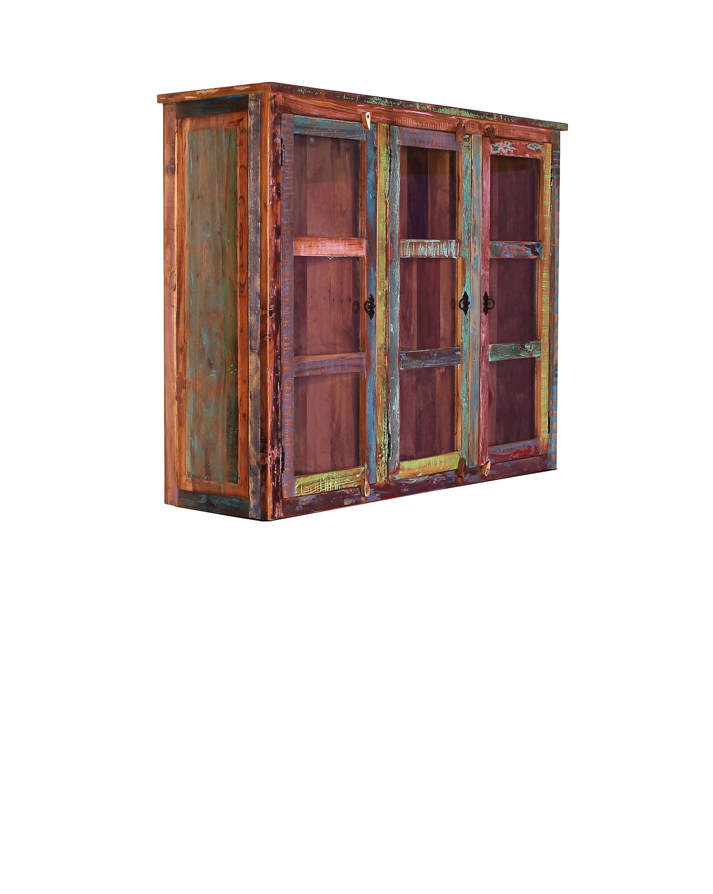 Schrankaufsatz 3 Tueren mit Glaseinsatz passend fuer Sideboard 09103-98