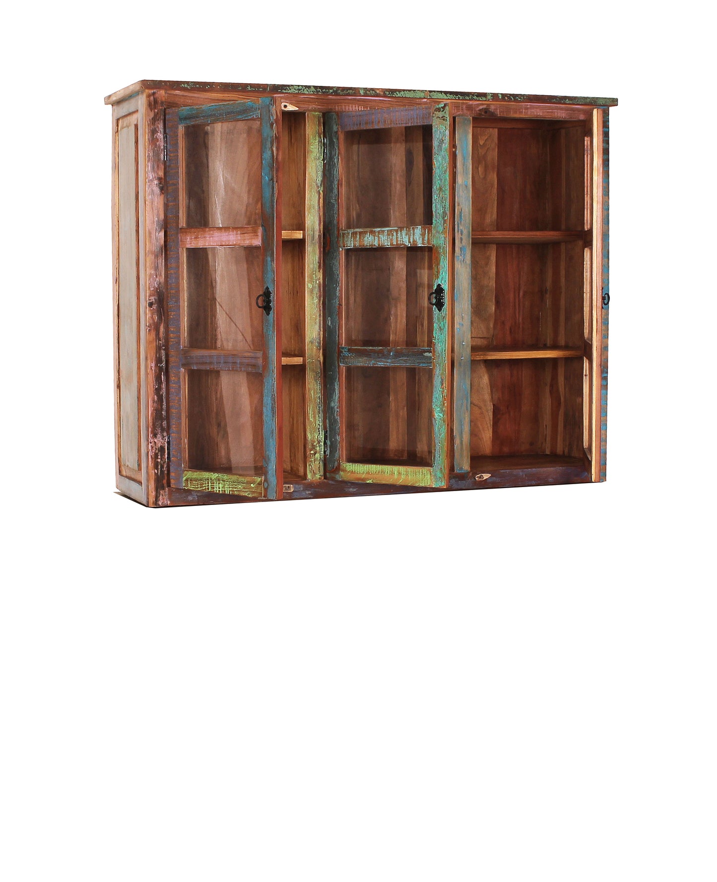 Schrankaufsatz 3 Tueren mit Glaseinsatz passend fuer Sideboard 09103-98