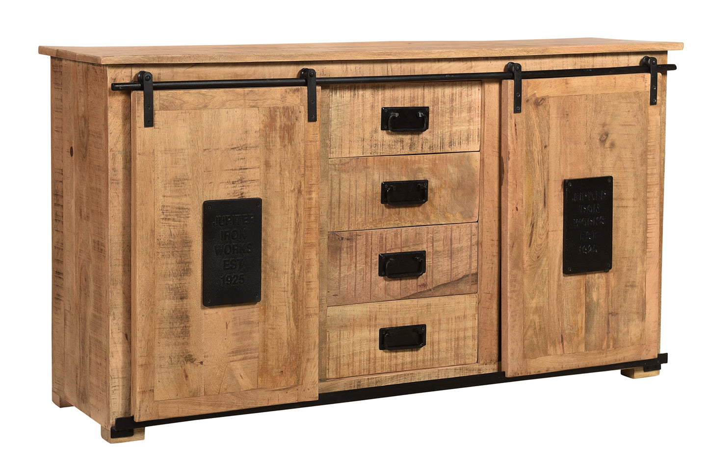 Sideboard 2 Schiebetueren 4 Schubladen Schubladenmasse 28x37x128 cm hinter den Tueren je 1 fester Boden Fachmasse 47x33x325 cm