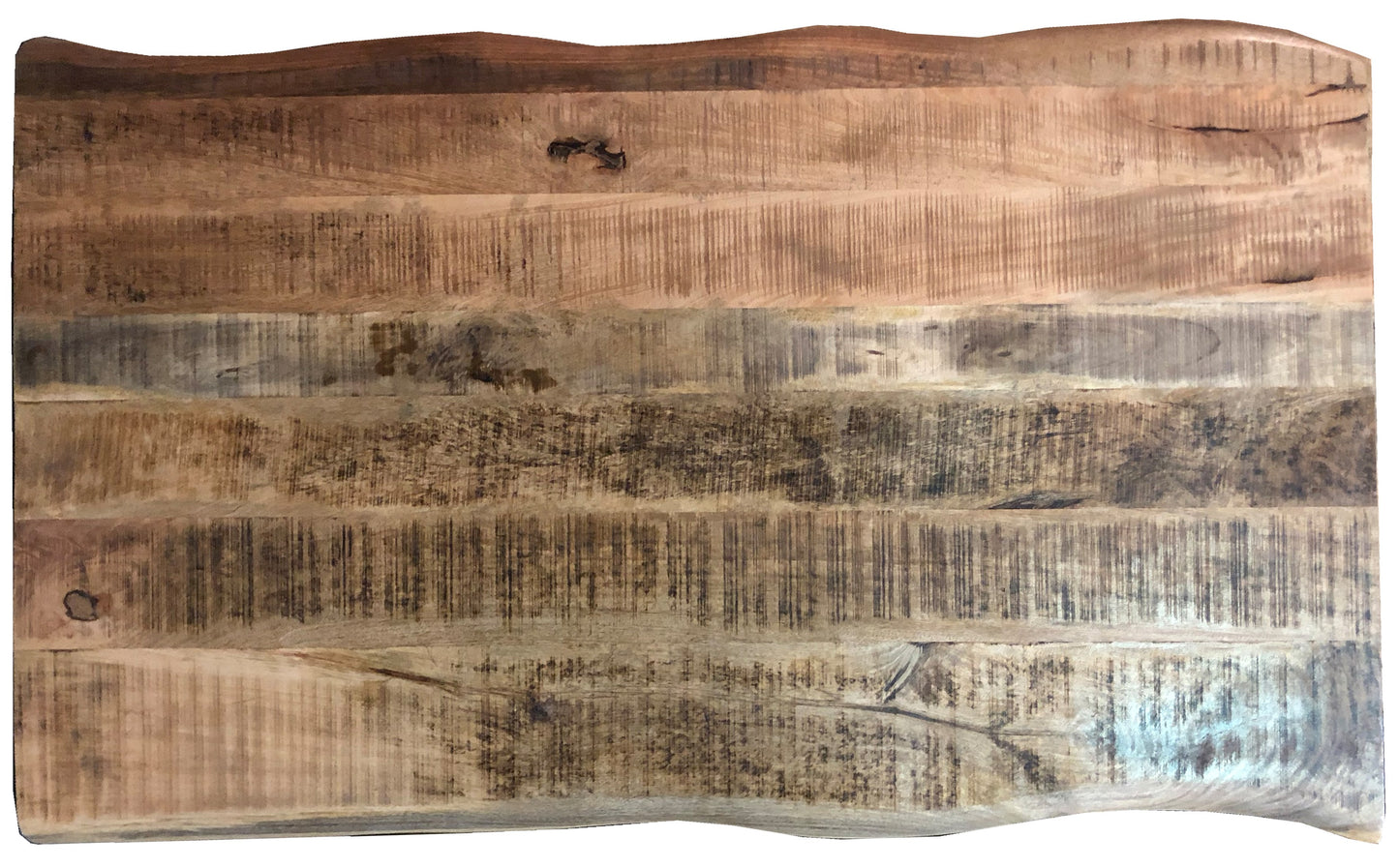 Tisch 200x100 cm Platte Mango mit Baumkante extravagantes braunes Gestell Plattenstaerke aufgedoppelt auf 56 mm