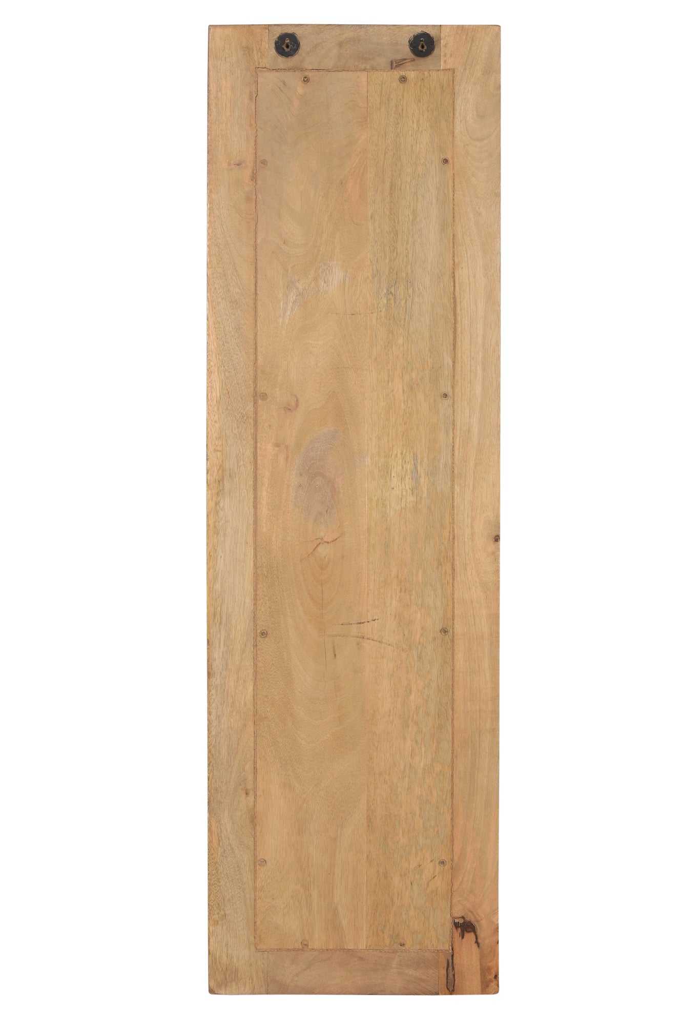 Garderobenpaneel 4 Metall Doppel-Haken Holzrahmen mit Rattan-Einsatz