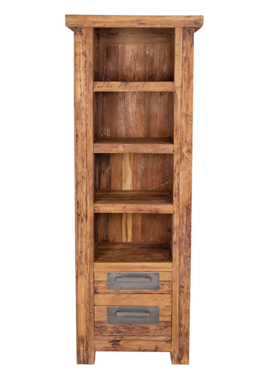 Buecherregal   4 offene Faecher 2 Schubladen Schubladenschienen aus Holz Fachmasse 42x39x29 cm Schubladeninnenmasse 385x28x13 cm