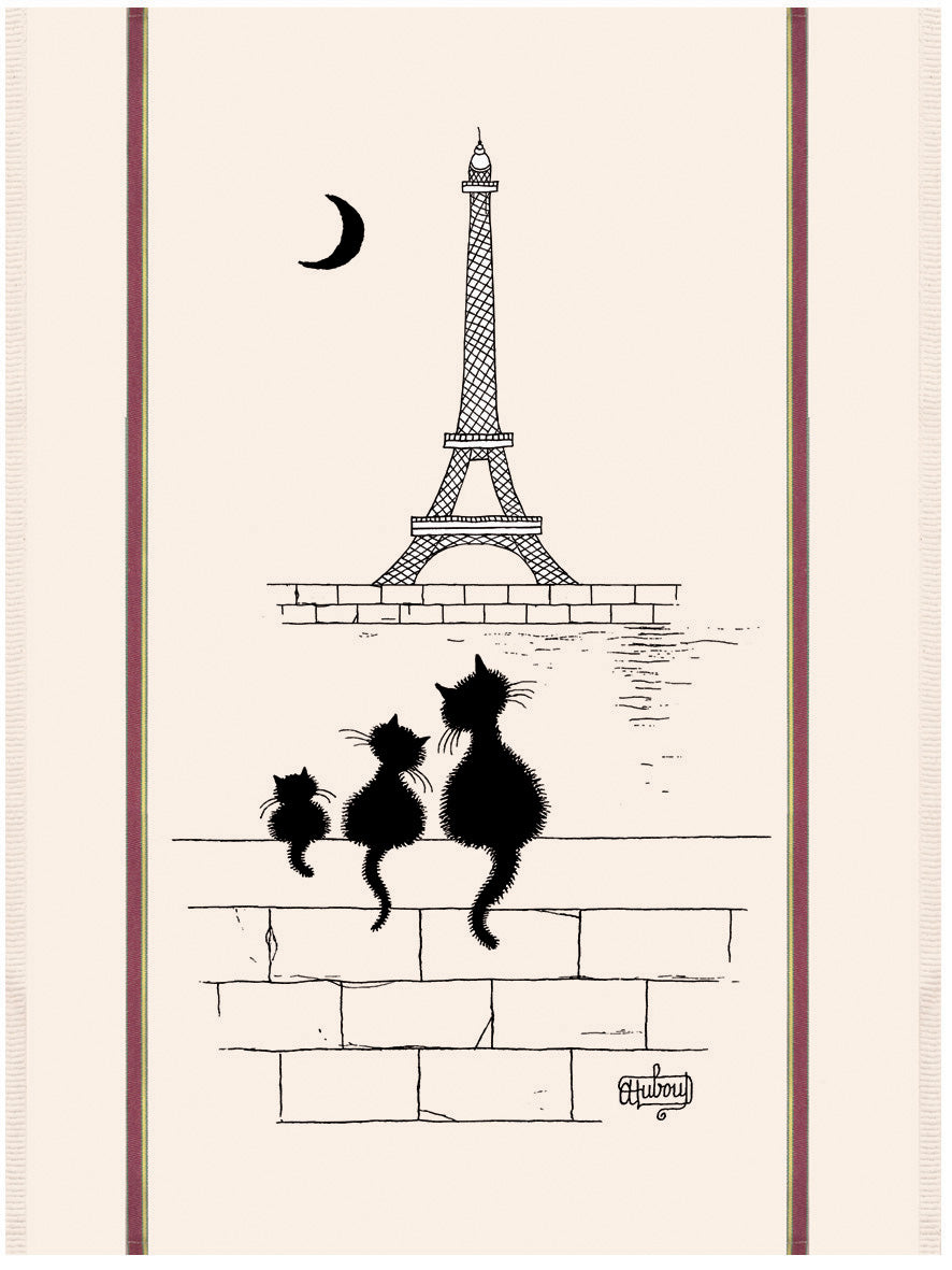 Geschirrtuch Dubout Chats Tour Eiffel Ecru 60 X 80