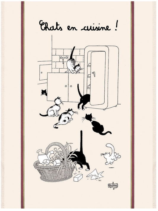 Geschirrtuch Dubout Chats En Cuisine Ecru 60 X 80