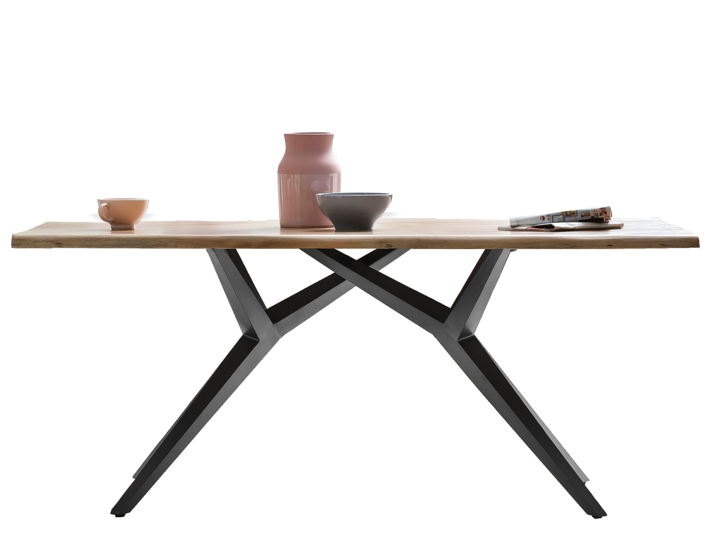 Tischplatte 220x100 cm Wildeiche geoelt Plattenstaerke 20 mm auf 40 mm aufgedoppelt aus durchgehenden Lamellen