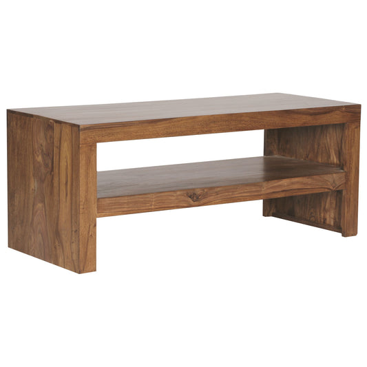 Couchtisch Massiv Holz Durban Sheesham 110 cm breit Wohnzimmer Tisch Design braun Landhaus Stil Beistelltisch
